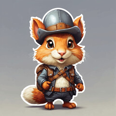 cute cartoon stickers adventurous knight squirrel
