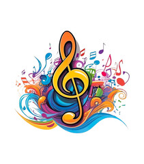 music note icon in colorful style