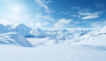 Snow covered mountains in winter, Snow mountains background