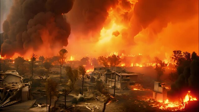 Massive Fire Consumes City, Threatening Lives and Property in a Devastating Inferno