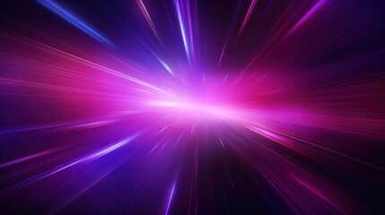 Bright light explosion with colorful rays in motion