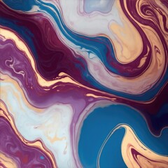 Maroon and blue color with golden lines liquid fluid marbled texture background