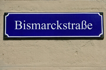 Emailleschild Bismarckstraße