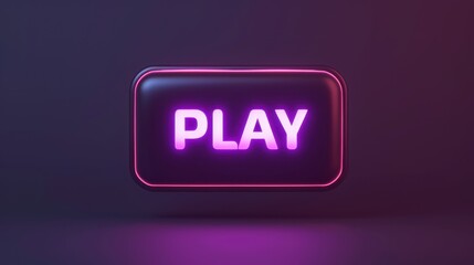 Play button, 2D game art, purple