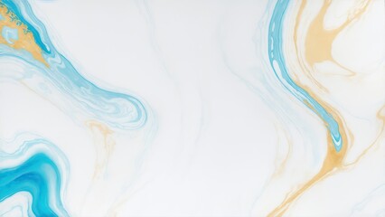 White and blue color with golden lines liquid fluid marbled texture background