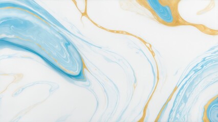 Fototapeta premium White and blue color with golden lines liquid fluid marbled texture background