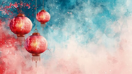 Cultural Harmony: Minimalist Background Illustrating the Fusion of Eastern and Western Celebrations.