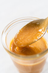 Gingerbread bundt cake with caramel filling