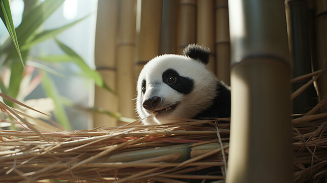panda eating bamboo high definition photographic creative image