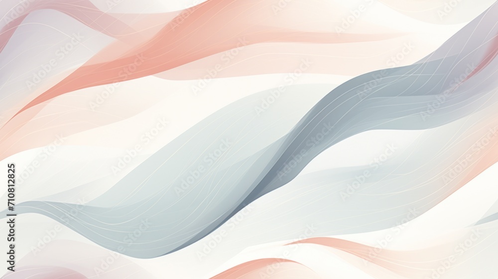 Poster a white, pink, and grey abstract background with wavy lines on the left side of the image and on the