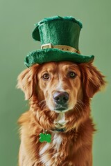 Dogs in leprechaun costume. St. Patrick's day