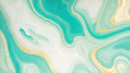 Green and blue color with golden lines liquid fluid marbled texture background