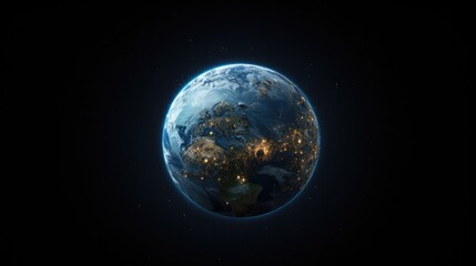 the globe from space, presenting a detailed and authentic Earth surface and world map as seen from outer space, a minimalist modern style for a visually impactful image.
