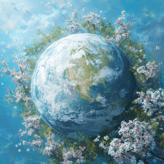 Obraz na płótnie Canvas Blossoming Blue Planet