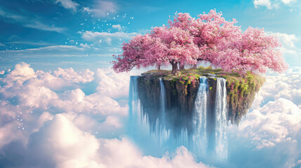 Sakura Sanctuary in the Sky - obrazy, fototapety, plakaty