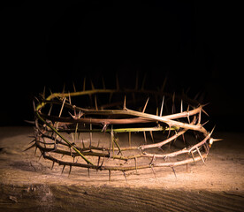 Rusty wreath of thorns at the cross