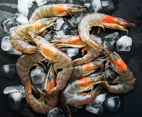 Fresh raw prawns