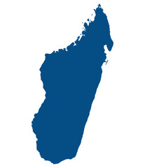 Madagascar map. Map of Madagascar in blue color