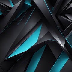 Black and deep cyan abstract modern Geometric shapes background