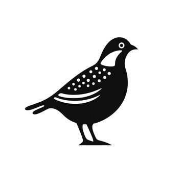 recommend clip art: Quail Icon. Simple black and white logo design. Bird illustration.