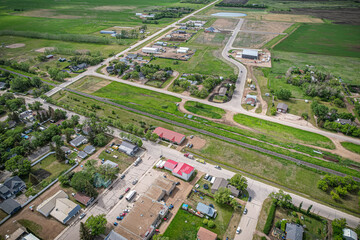 Fototapeta na wymiar Dalmeny, Saskatchewan in Summer Aerial View