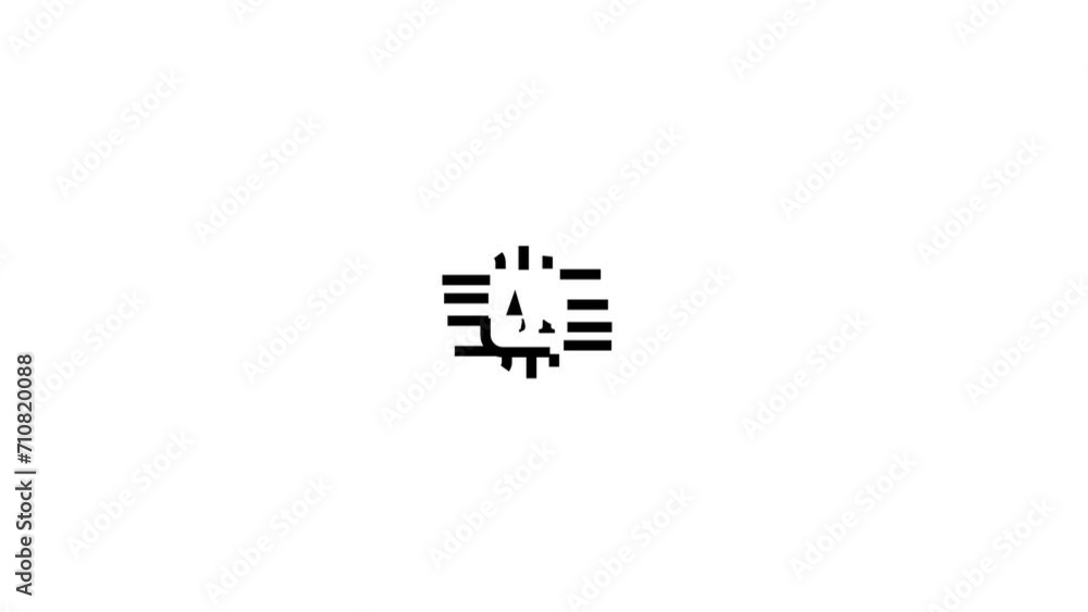 Poster ai icon futuristic neon circuit board animated flat style processor chips background