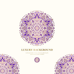 Luxury pattern on a white background. Vector mandala template. Golden design elements. Traditional Turkish, Indian motifs. Great for fabric and textile, wallpaper, packaging or any desired idea.