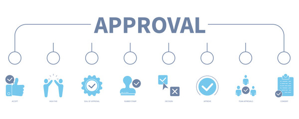 Approval banner web icon vector illustration concept