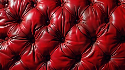 Red leather sofa background texture. Created with Generative Ai technology.