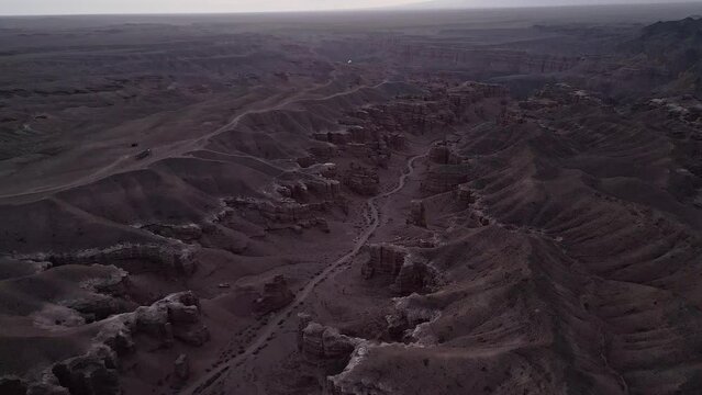 Charyn. Kazakhstan. Charyn canyon aerial video from a quadcopter.