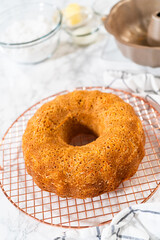 Cooling Delight: Freshly Baked Carrot Bundt Cake