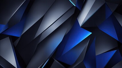 Black and deep Blue abstract modern Geometric shapes background