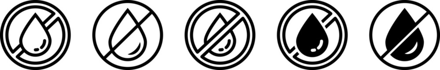 No water line icon set.	