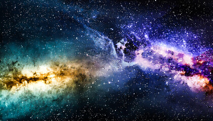 Fototapeta na wymiar Galactic Elegance: Realistic Nebula Web Banner Concept