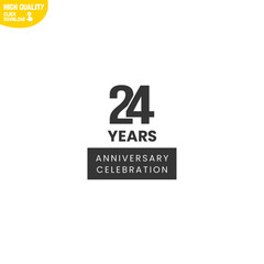 Creative 24 Year Anniversary Celebration Logo Design