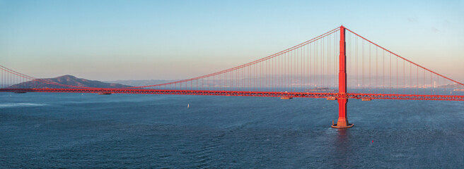 Famous Golden Gate Bridge, San Francisco at sunset, USA. San Francisco's Golden Gate Bridge at...