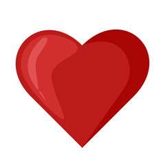 Red heart cartoon style. Great for valentine and mother's day cards, wedding invitations, party posters and flyers. Vector illustration