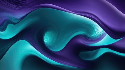 Naklejka premium Teal and purple 3D waves abstract Background