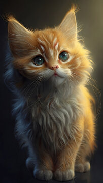 big-eyed golden cat