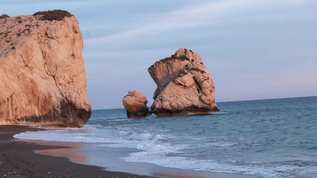 Beach at Petra tou Romiou, in Paphos, Cyprus, Aphrodite's birthplace in Greek mythology.
