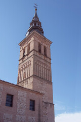 Fototapeta na wymiar bell tower of the church of the Assumption in Navalcarnero, province of Madrid. Spain