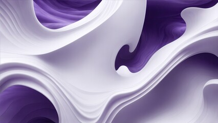 White and purple 3D waves abstract Background