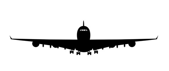 Icon of an airplane on a white background
