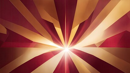 Maroon and Golden light rays with geometric shapes Background