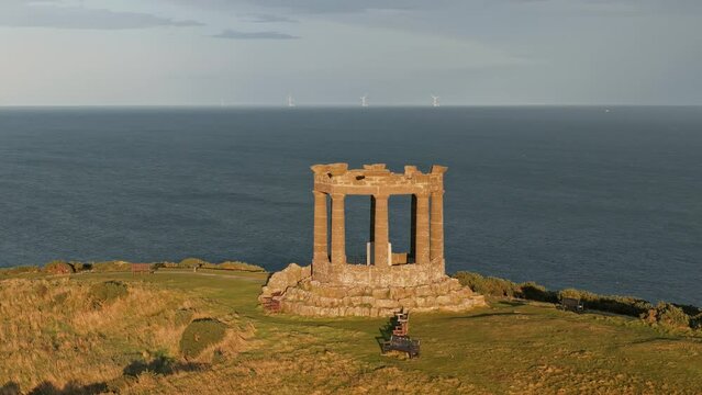 Stonehaven war memorial Scotland Aerial view