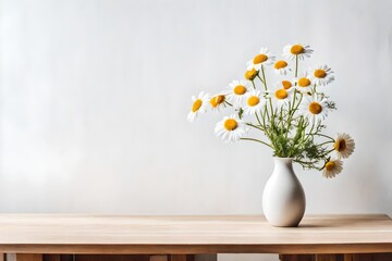 Beautiful flowers in a vase on white background.