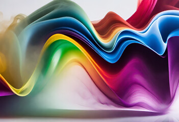 Obraz premium colorful rainbow smoke on white minimal background