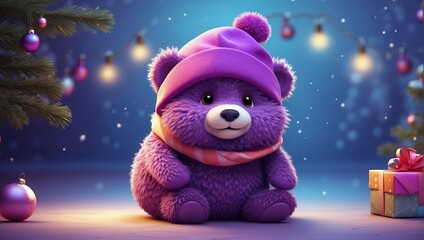 teddy bear with christmas gifts