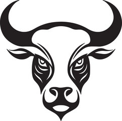 Bull head silhouette, Vector artwork of Bull head