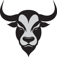 Bull head silhouette, Vector artwork of Bull head